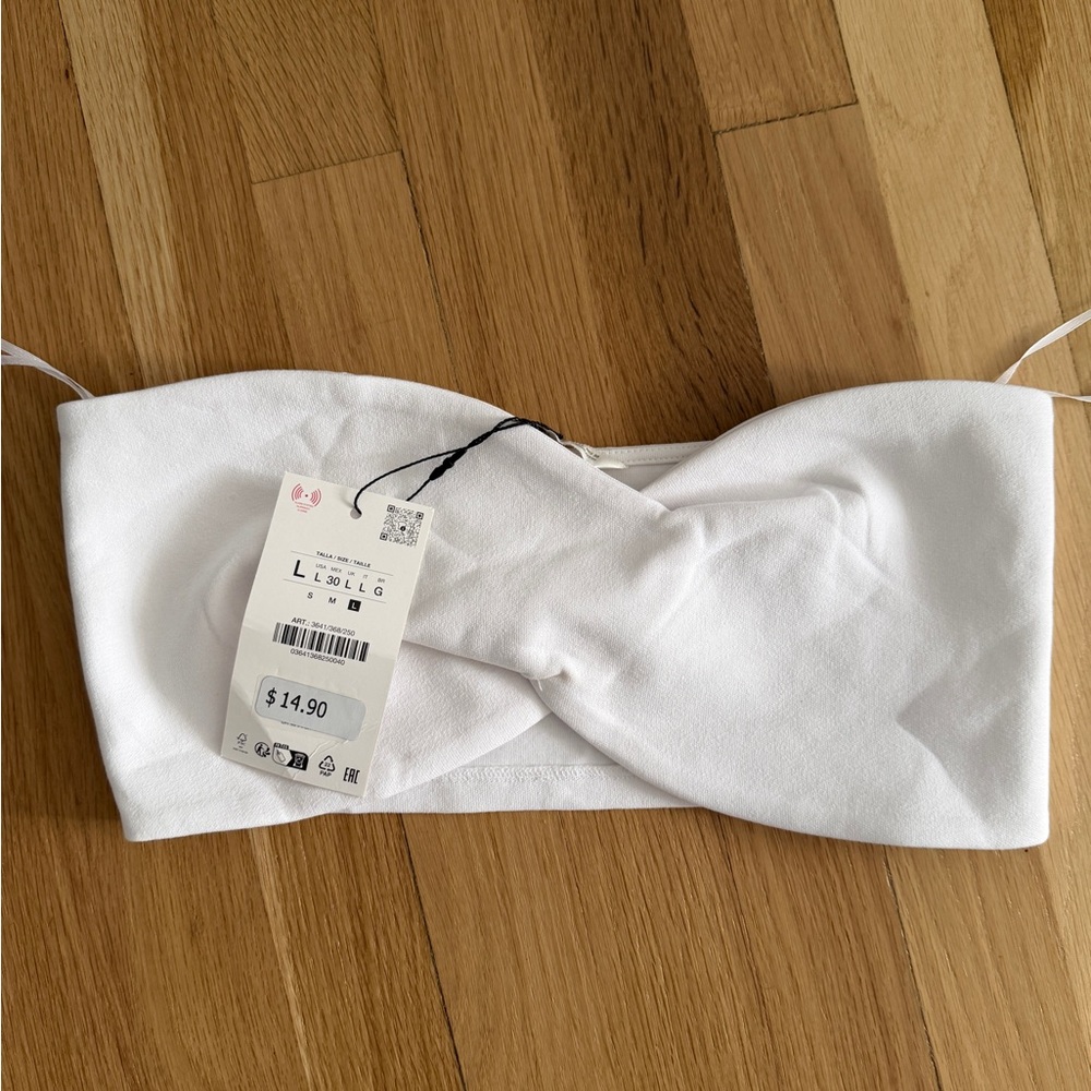 Zara White Bandeau Top